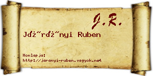 Járányi Ruben névjegykártya